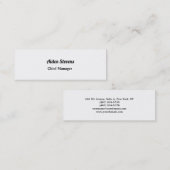 Stijlvol, eenvoudig wit, minimalistisch mini visitekaartje (Voorkant / Achterkant)