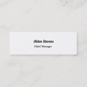 Stijlvol, eenvoudig wit, minimalistisch mini visitekaartje