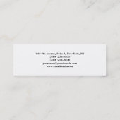 Stijlvol, eenvoudig wit, minimalistisch mini visitekaartje (Achterkant)