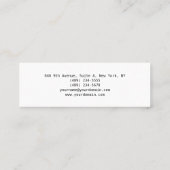 Stijlvol, eenvoudig wit, minimalistisch modern mini visitekaartje (Achterkant)