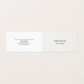 Stijlvol, eenvoudig wit minimalistisch visitekaartje (Buitenkant ongevouwen)