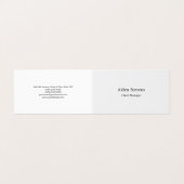 Stijlvol, eenvoudig wit minimalistisch visitekaartje (Buitenkant ongevouwen)