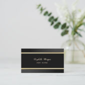 Stijlvol, eenvoudig, zwart, stripes visitekaartje (Staand voorkant)