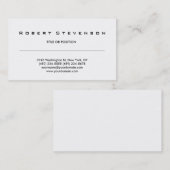 Stijlvol, eenvoudig zwart Visitekaartje (Voorkant / Achterkant)