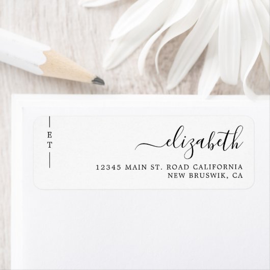 Stijlvol eenvoudig zwart-wit monogram etiket (Insitu)