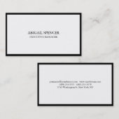 Stijlvol, eenvoudig zwart-wit visitekaartje (Voorkant / Achterkant)