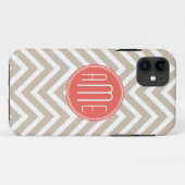 Stijlvol Eigen monogram en koraal Case-Mate iPhone Case (Achterkant (horizontaal))