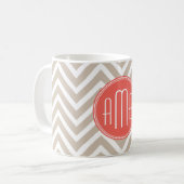 Stijlvol Eigen monogram en koraal Koffiemok (Voorkant links)