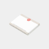 Stijlvol Eigen monogram en koraal Post-it® Notes (Schuin)