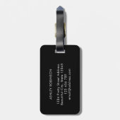 Stijlvol Elegant 2 Monogram Initiaal Zwart Bagagelabel (Achterkant verticaal)