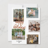 Stijlvol Elegant 5 foto collage Kerstmis Happy Feestdagenkaart (Voorkant)