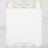 Stijlvol Elegant Beige Linen Gold Striped Custom Briefhoofd (Voorkant)