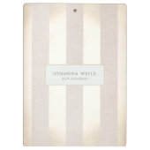 Stijlvol Elegant Beige Linen Gold Striped Klembord (Achterkant)