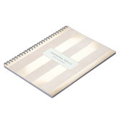 Stijlvol Elegant Beige Linen Gold Striped Notitieboek (Linkerzijde)