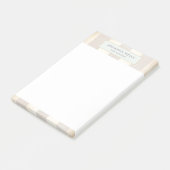 Stijlvol Elegant Beige Linen Gold Striped Post-it® Notes (Schuin)