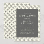 Stijlvol Elegant Black White Lines Rehearsal Dinne Kaart (Voorkant / Achterkant)