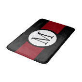 Stijlvol Elegant Black, White & Red Line Monogram Badmat (Gekanteld)