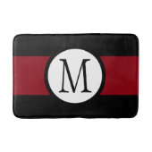 Stijlvol Elegant Black, White & Red Line Monogram Badmat (Voorkant)