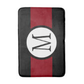 Stijlvol Elegant Black, White & Red Line Monogram Badmat (Voorkant Verticaal)