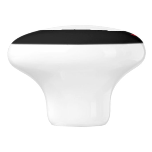 Stijlvol Elegant Black, White & Red Line Monogram Keramische Knop (Zijkant)