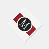 Stijlvol Elegant Black, White & Red Line Monogram Servetten (Hoek)