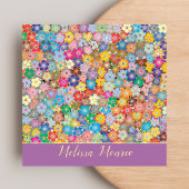 Stijlvol Elegant Bloemen l Goud Handgeschreven Scr Vierkante Visitekaartje