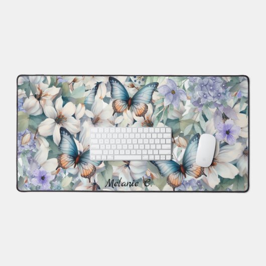 Stijlvol & Elegant Bloemen & Vlinders Bureaumat (Keyboard & Muis)