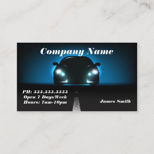 Stijlvol Elegant Blue Bold Automobile EU Visitekaartje (Voorkant)