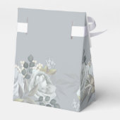 Stijlvol Elegant Blue Floral Calligraphy Ampersand Bedankdoosjes (Achterkant)