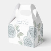 Stijlvol Elegant Blue Floral Calligraphy Ampersand Bedankdoosjes (Achterkant)