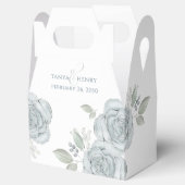 Stijlvol Elegant Blue Floral Calligraphy Ampersand Bedankdoosjes (Geopend)