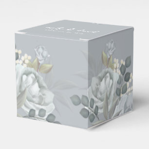 Stijlvol Elegant Blue Floral Calligraphy Ampersand Bedankdoosjes