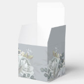 Stijlvol Elegant Blue Floral Calligraphy Ampersand Bedankdoosjes (Geopend)