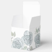 Stijlvol Elegant Blue Floral Roos Calligrafie Bedankdoosjes (Geopend)