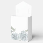 Stijlvol Elegant Blue Floral Roos Calligraphy Trea Bedankdoosjes (Geopend)