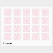 Stijlvol elegant blush roze patroon vierkante sticker (Vel)