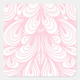 Stijlvol elegant blush roze patroon vierkante sticker