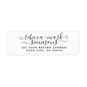 Stijlvol Elegant Chic Script Wedding Return-adres Etiket