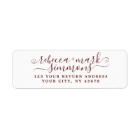 Stijlvol Elegant Chic Script Wedding Return-adres