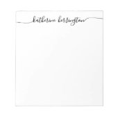 Stijlvol Elegant Chic Swash Script Name Calligraph Notitieblok (Voorkant)