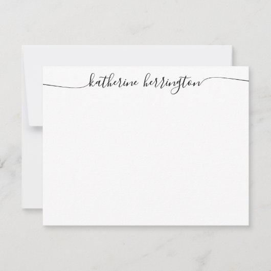 Stijlvol Elegant Chic Swash Script Name Calligraph Notitiekaartje (Voorkant)