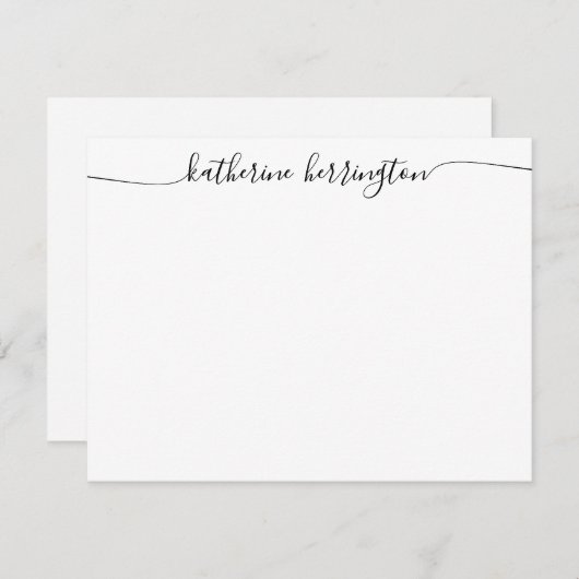 Stijlvol Elegant Chic Swash Script Name Calligraph Notitiekaartje (Voorkant / Achterkant)