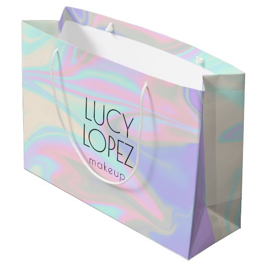  stijlvol, elegant chick holografisch groot cadeauzakje (Achterkant Gekanteld)