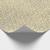 Stijlvol elegant chique  beige bloemmotief cadeaupapier (Hoek)