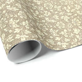 Stijlvol elegant chique beige bloemmotief cadeaupapier