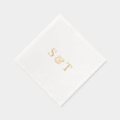 Stijlvol Elegant Couple Wedding Monogram Ampersand Folie Servetten (Rechts)