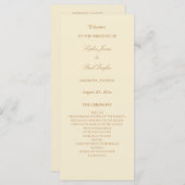 Stijlvol Elegant Cream Beige Trouwprogramma (Voorkant / Achterkant)