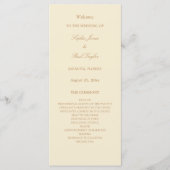 Stijlvol Elegant Cream Beige Trouwprogramma (Voorkant)