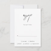 Stijlvol Elegant Custom Names Black White Wedding RSVP Kaartje (Voorkant)