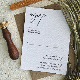 Stijlvol Elegant Custom Names Black White Wedding RSVP Kaartje